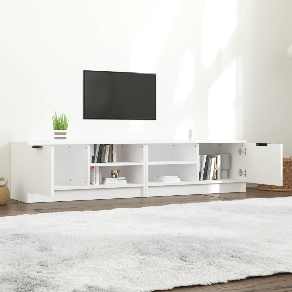 Tv-meubels 2 st 80x35x36,5 cm bewerkt hout wit is nu te koop bij PeponiXL, paradijselijk wonen!