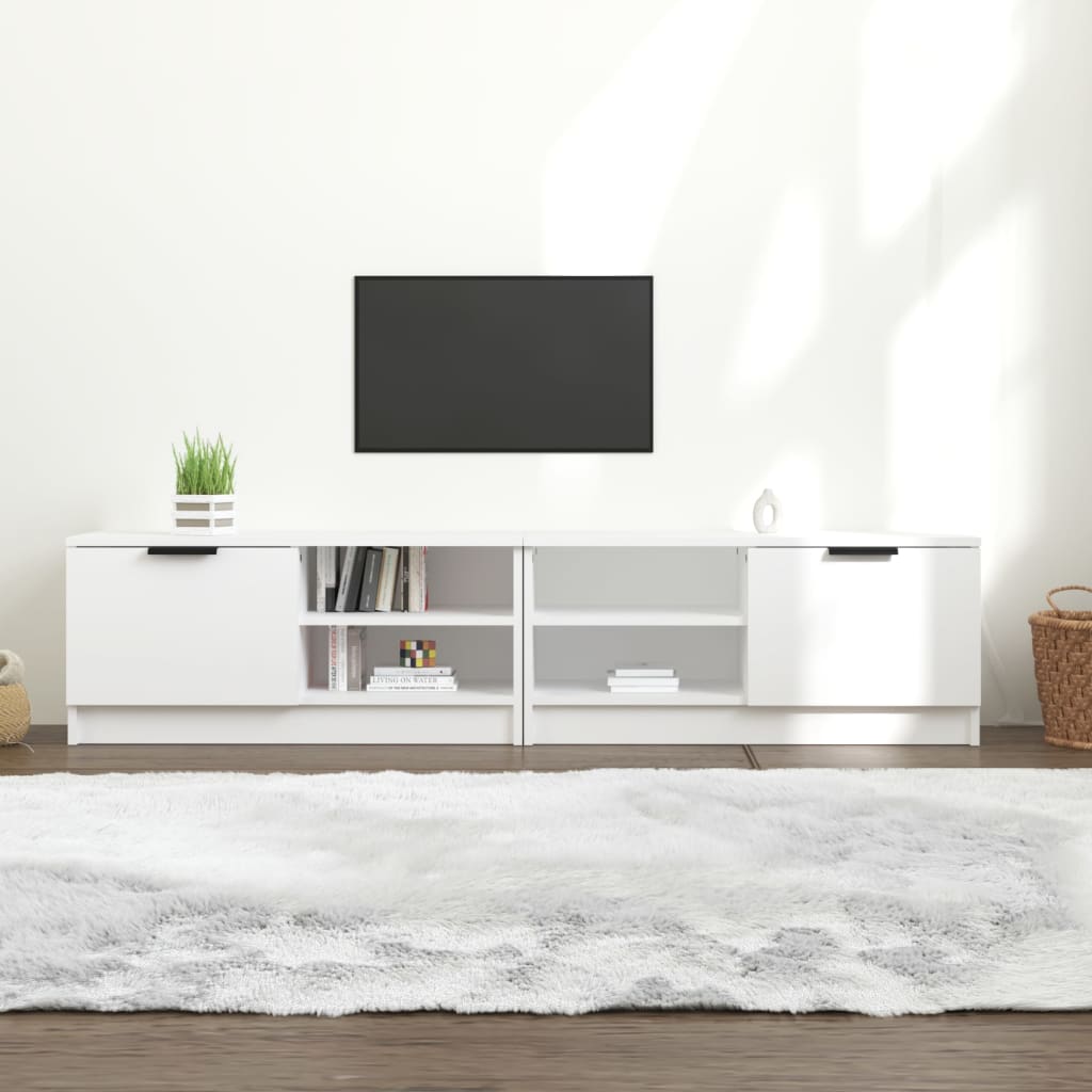 Tv-meubels 2 st 80x35x36,5 cm bewerkt hout wit is nu te koop bij PeponiXL, paradijselijk wonen!