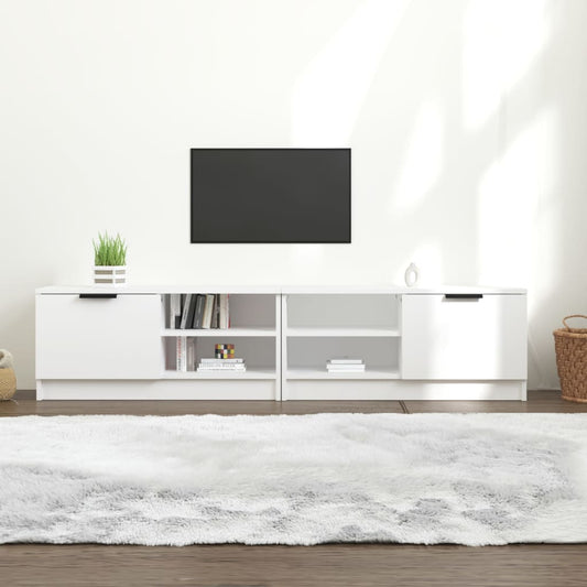 Tv-meubels 2 st 80x35x36,5 cm bewerkt hout wit is nu te koop bij PeponiXL, paradijselijk wonen!