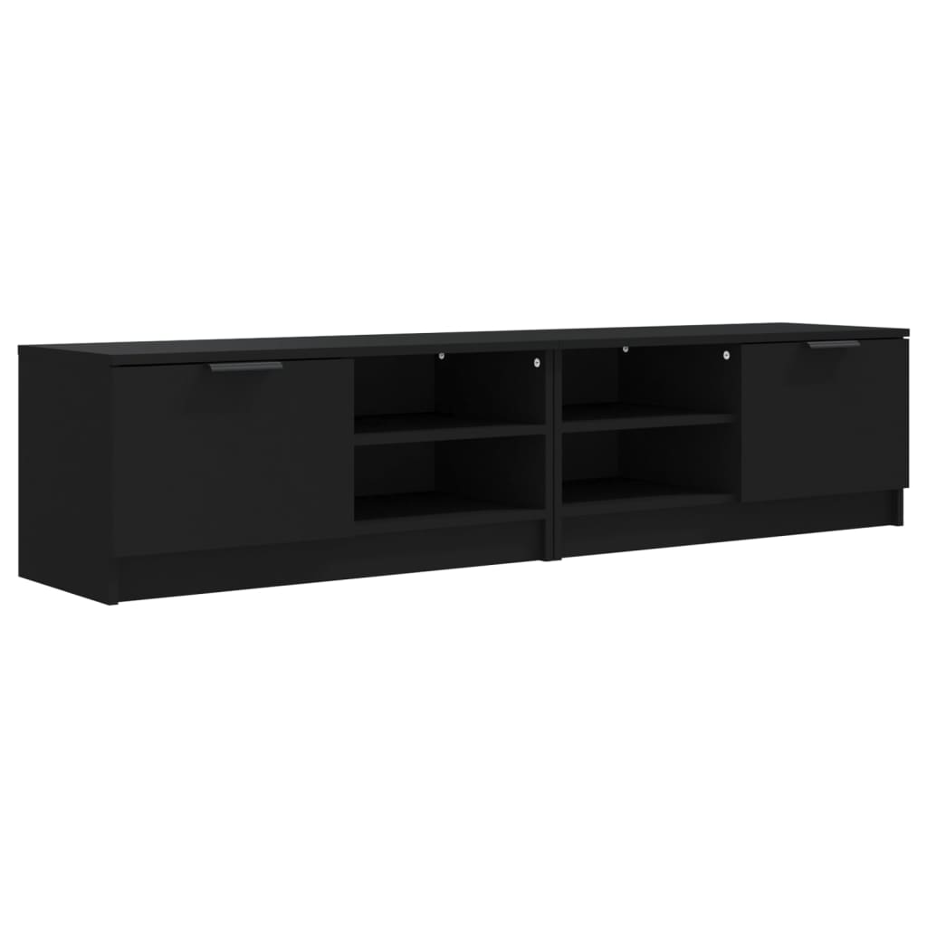 Tv-meubels 2 st 80x35x36,5 cm bewerkt hout zwart is nu te koop bij PeponiXL, paradijselijk wonen!