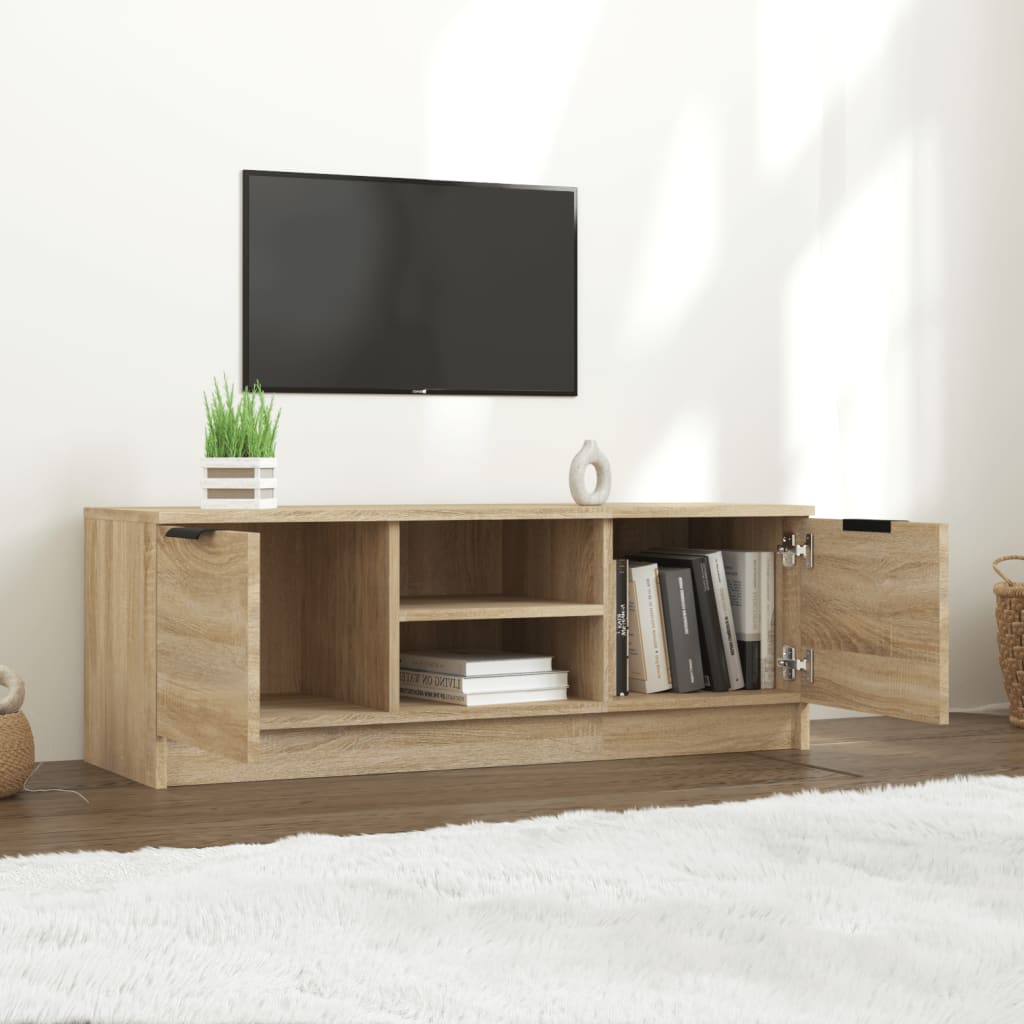 Tv-meubel 102x35x36,5 cm bewerkt hout sonoma eikenkleurig is nu te koop bij PeponiXL, paradijselijk wonen!