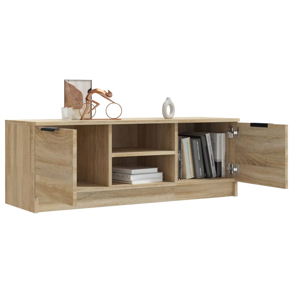 Tv-meubel 102x35x36,5 cm bewerkt hout sonoma eikenkleurig is nu te koop bij PeponiXL, paradijselijk wonen!