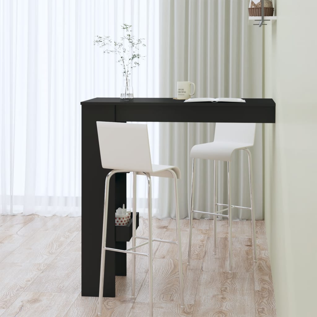 Bartafel wandgemonteerd 102x45x103,5 cm bewerkt hout zwart is nu te koop bij PeponiXL, paradijselijk wonen!
