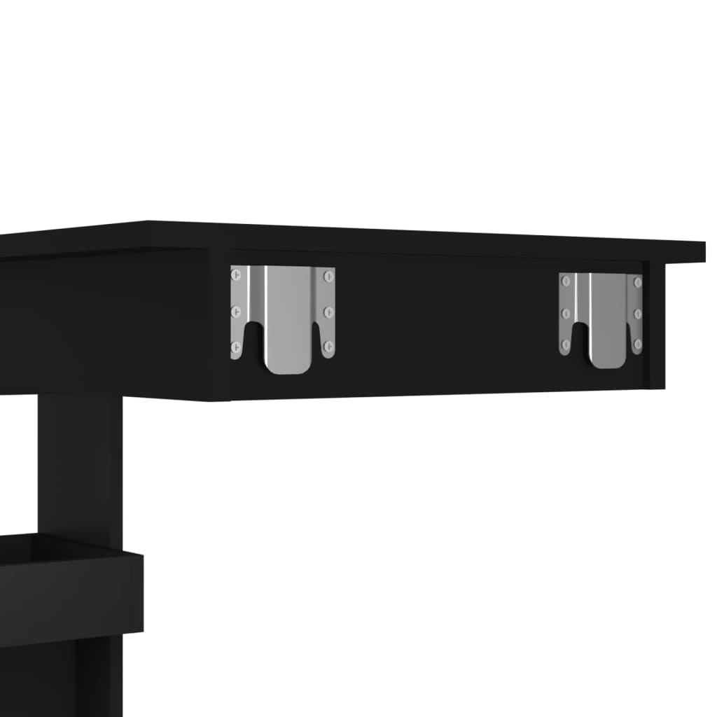 Bartafel wandgemonteerd 102x45x103,5 cm bewerkt hout zwart is nu te koop bij PeponiXL, paradijselijk wonen!