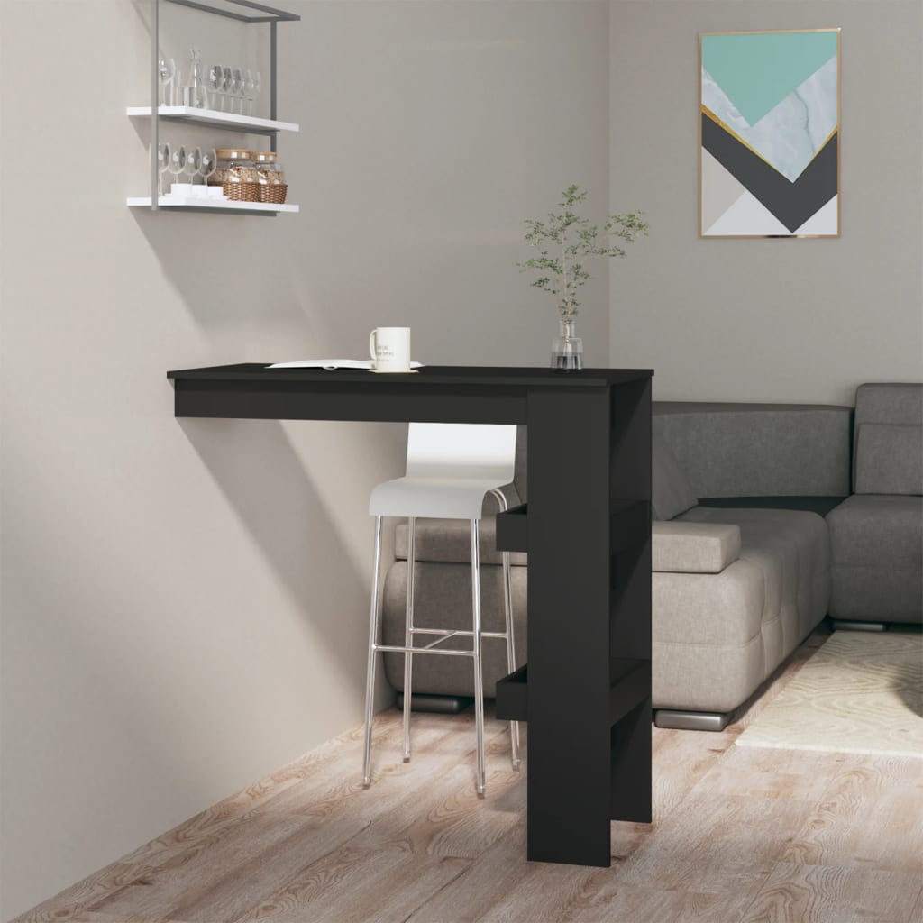 Bartafel wandgemonteerd 102x45x103,5 cm bewerkt hout zwart is nu te koop bij PeponiXL, paradijselijk wonen!