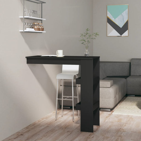 Bartafel wandgemonteerd 102x45x103,5 cm bewerkt hout zwart is nu te koop bij PeponiXL, paradijselijk wonen!