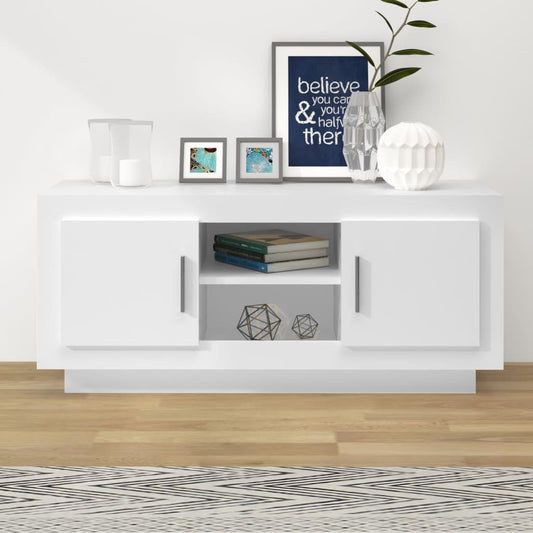 Tv-meubel 102x35x45 cm bewerkt hout wit is nu te koop bij PeponiXL, paradijselijk wonen!