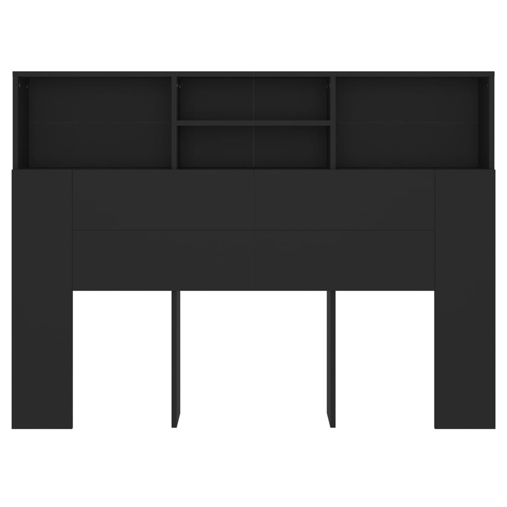 Hoofdbordkast 140x19x103,5 cm zwart