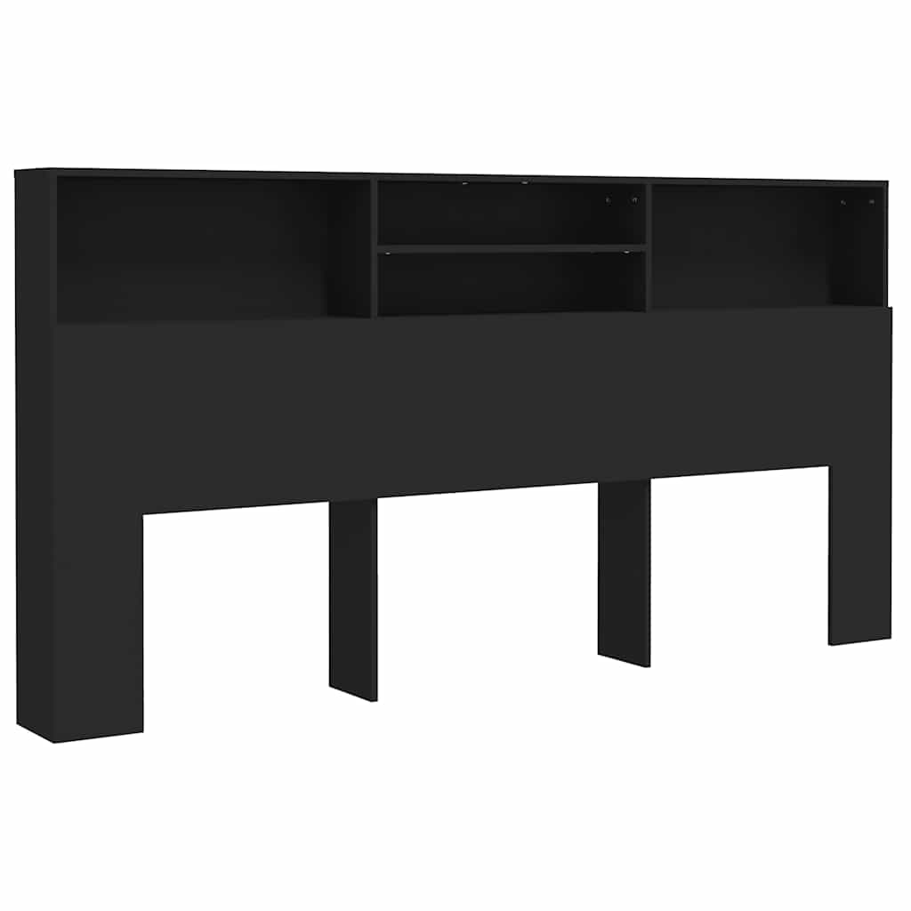 Hoofdbordkast 200x19x103,5 cm zwart