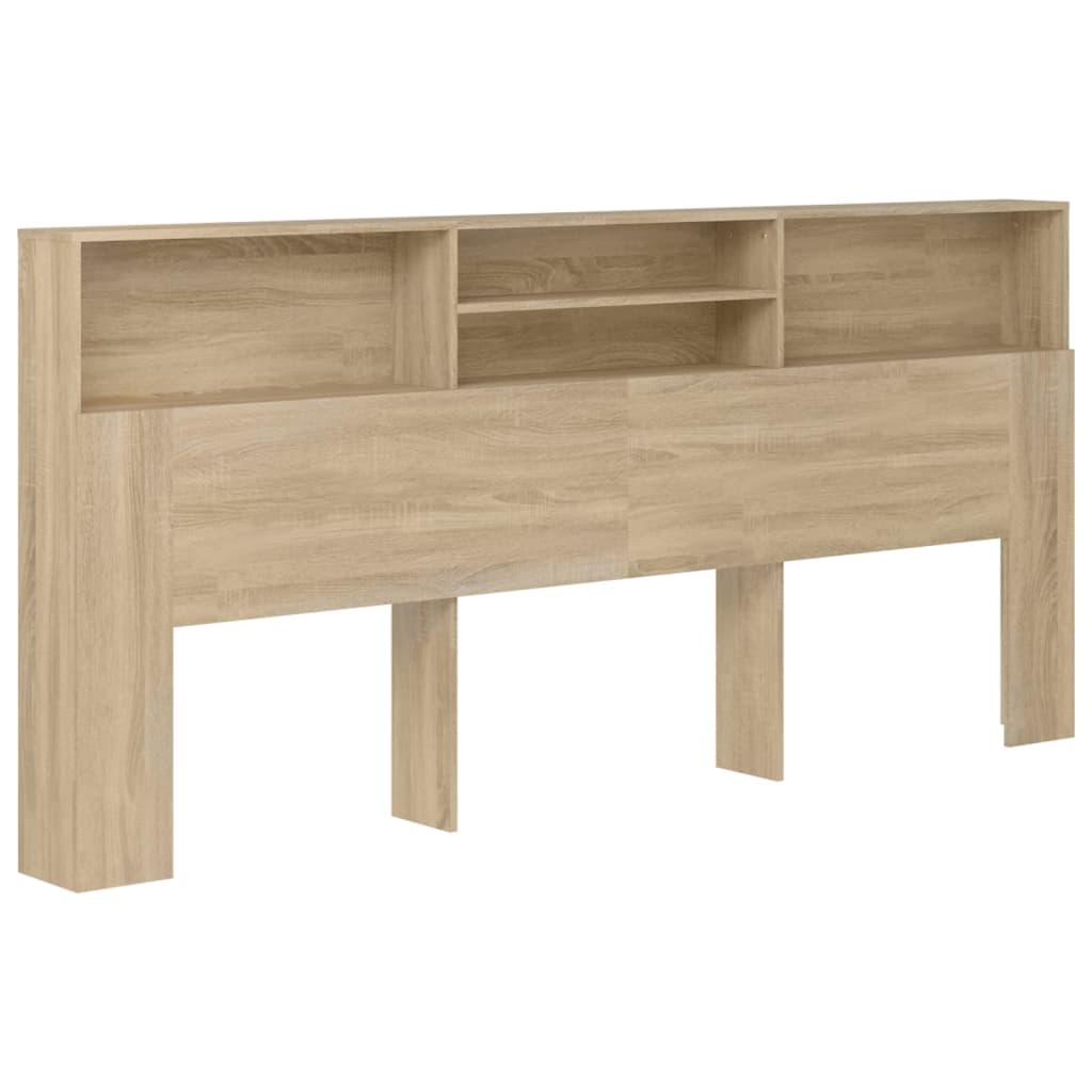 Hoofdbordkast 220x19x103,5 cm sonoma eikenkleurig is nu te koop bij PeponiXL, paradijselijk wonen!