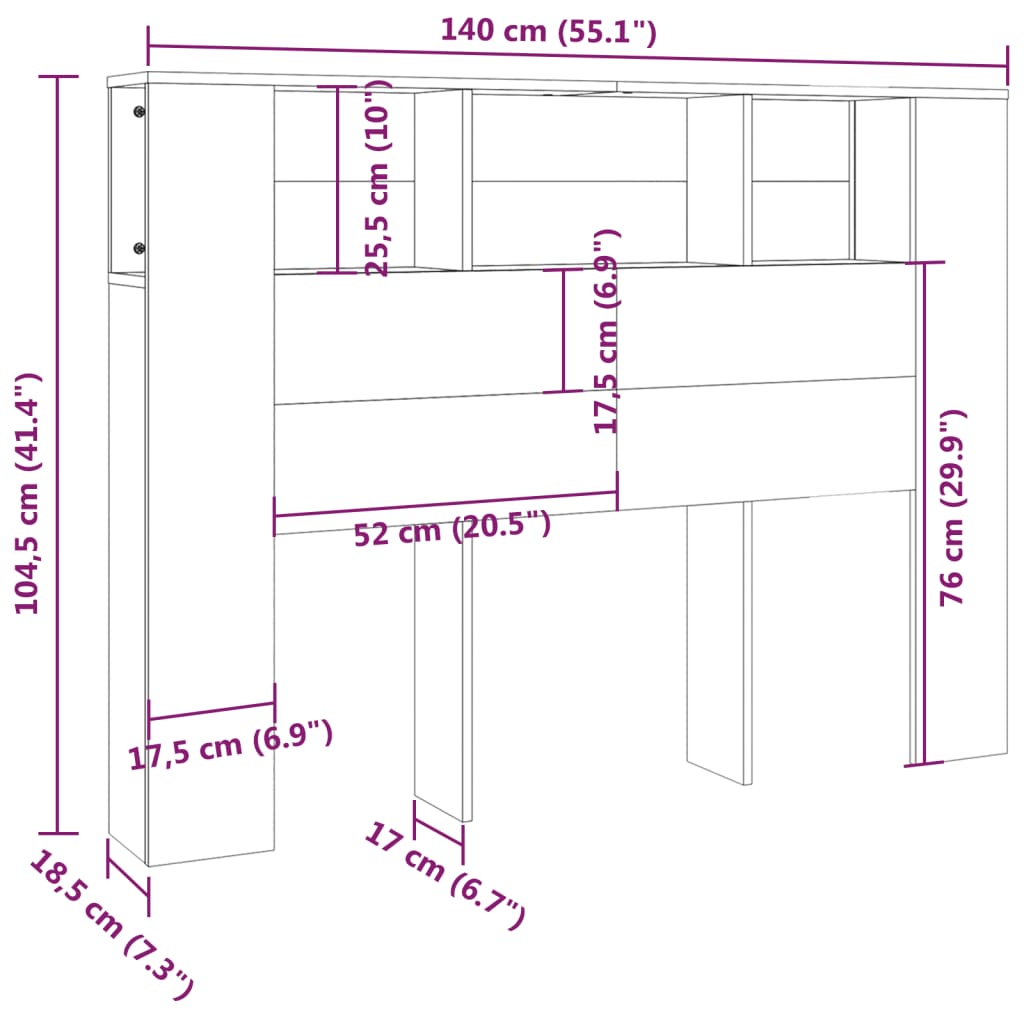 Hoofdbordkast 140x18,5x104,5 cm wit is nu te koop bij PeponiXL, paradijselijk wonen!