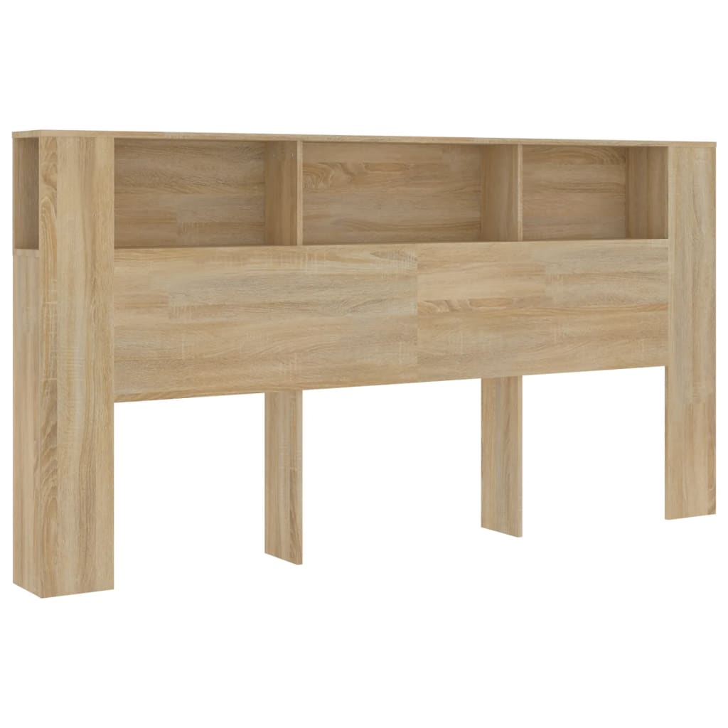 Hoofdbordkast 200x18,5x104,5 cm sonoma eikenkleurig is nu te koop bij PeponiXL, paradijselijk wonen!