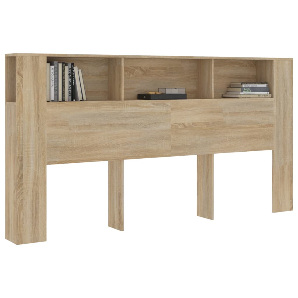 Hoofdbordkast 200x18,5x104,5 cm sonoma eikenkleurig is nu te koop bij PeponiXL, paradijselijk wonen!