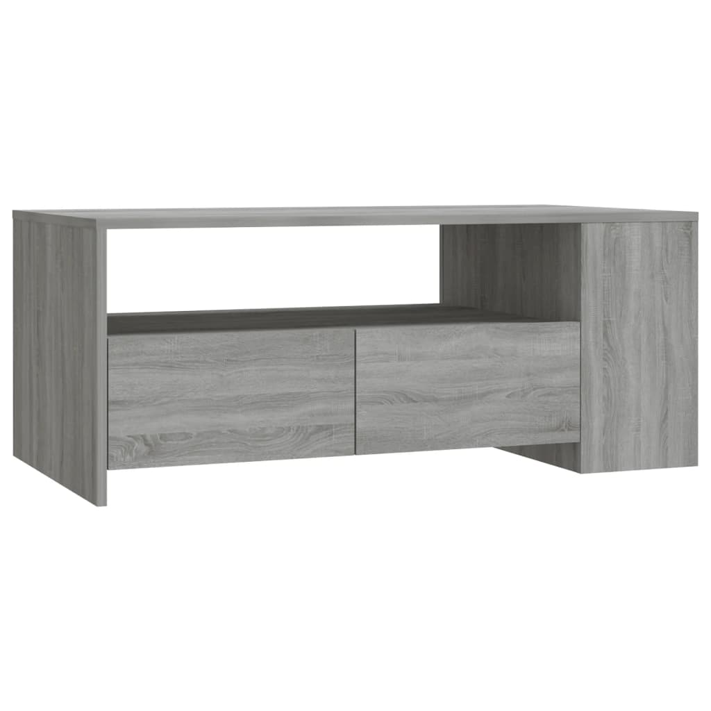 Salontafel 102x55x42 cm bewerkt hout grijs sonoma eikenkleurig is nu te koop bij PeponiXL, paradijselijk wonen!