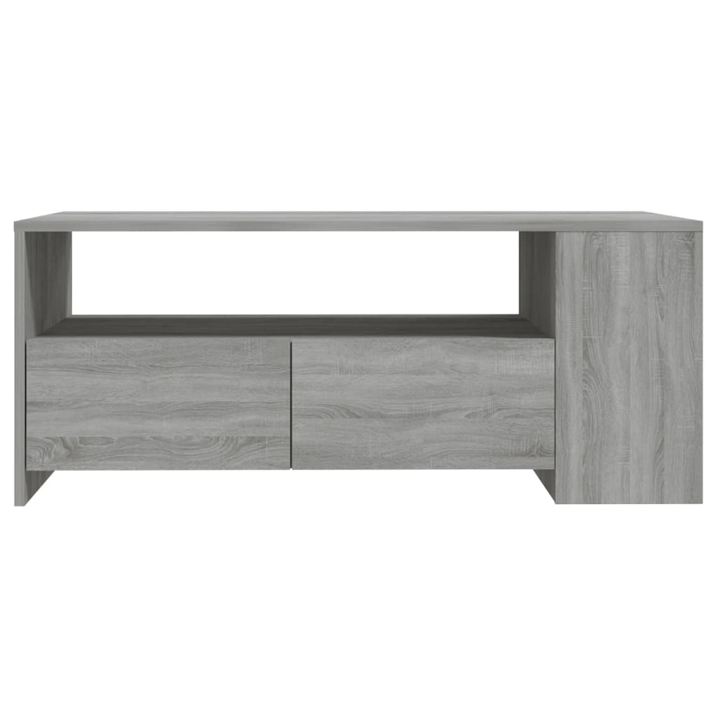 Salontafel 102x55x42 cm bewerkt hout grijs sonoma eikenkleurig is nu te koop bij PeponiXL, paradijselijk wonen!