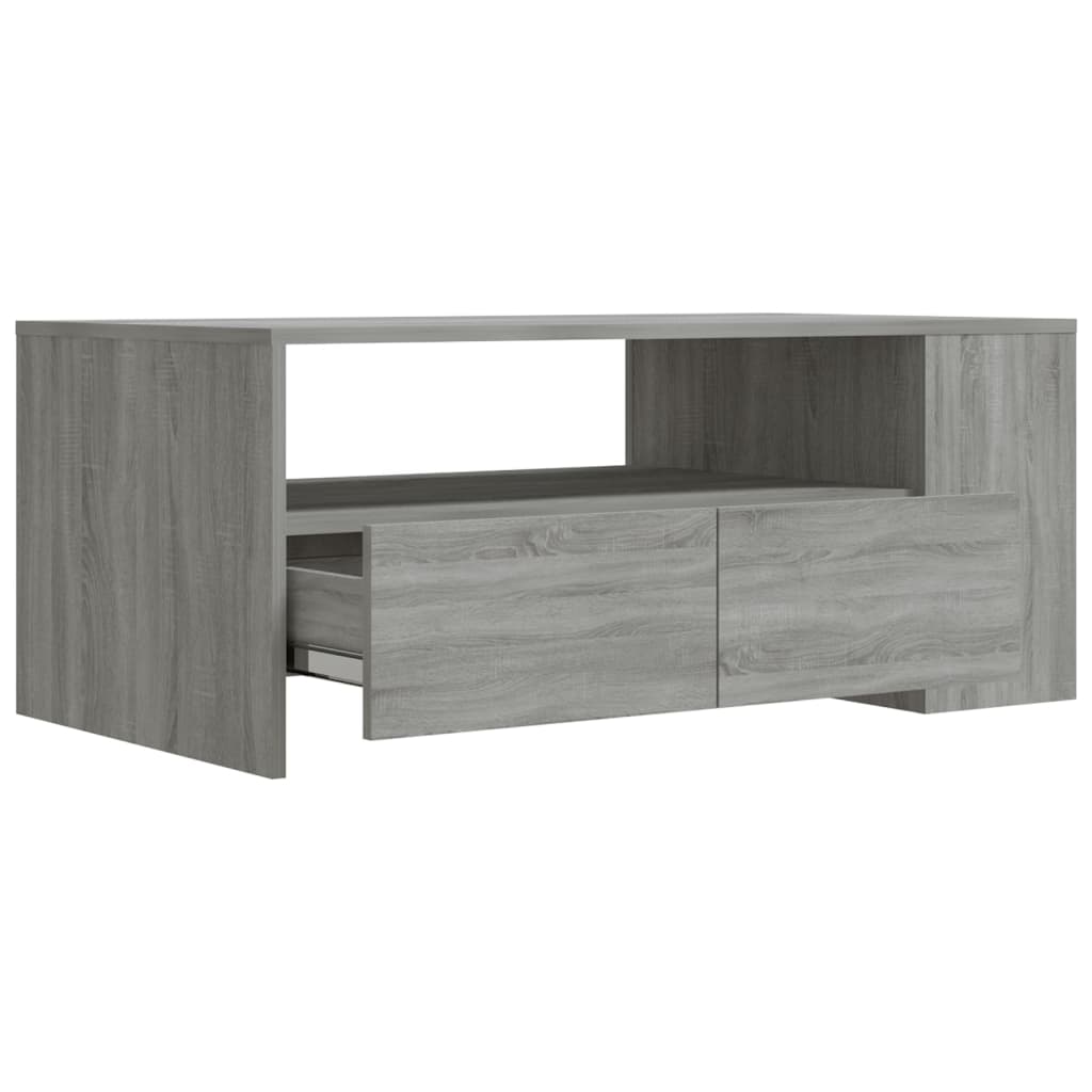 Salontafel 102x55x42 cm bewerkt hout grijs sonoma eikenkleurig is nu te koop bij PeponiXL, paradijselijk wonen!