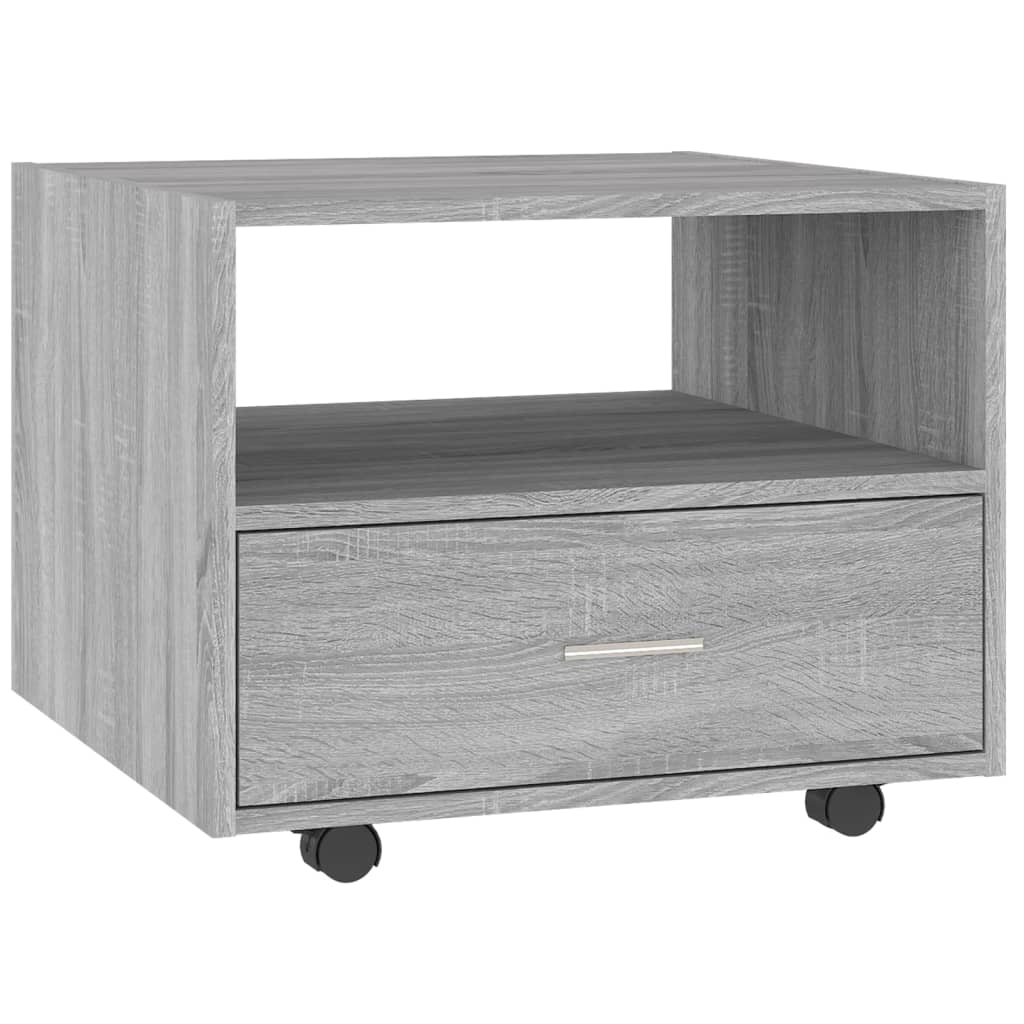 Salontafel 55x55x40 cm bewerkt hout grijs sonoma eikenkleurig is nu te koop bij PeponiXL, paradijselijk wonen!