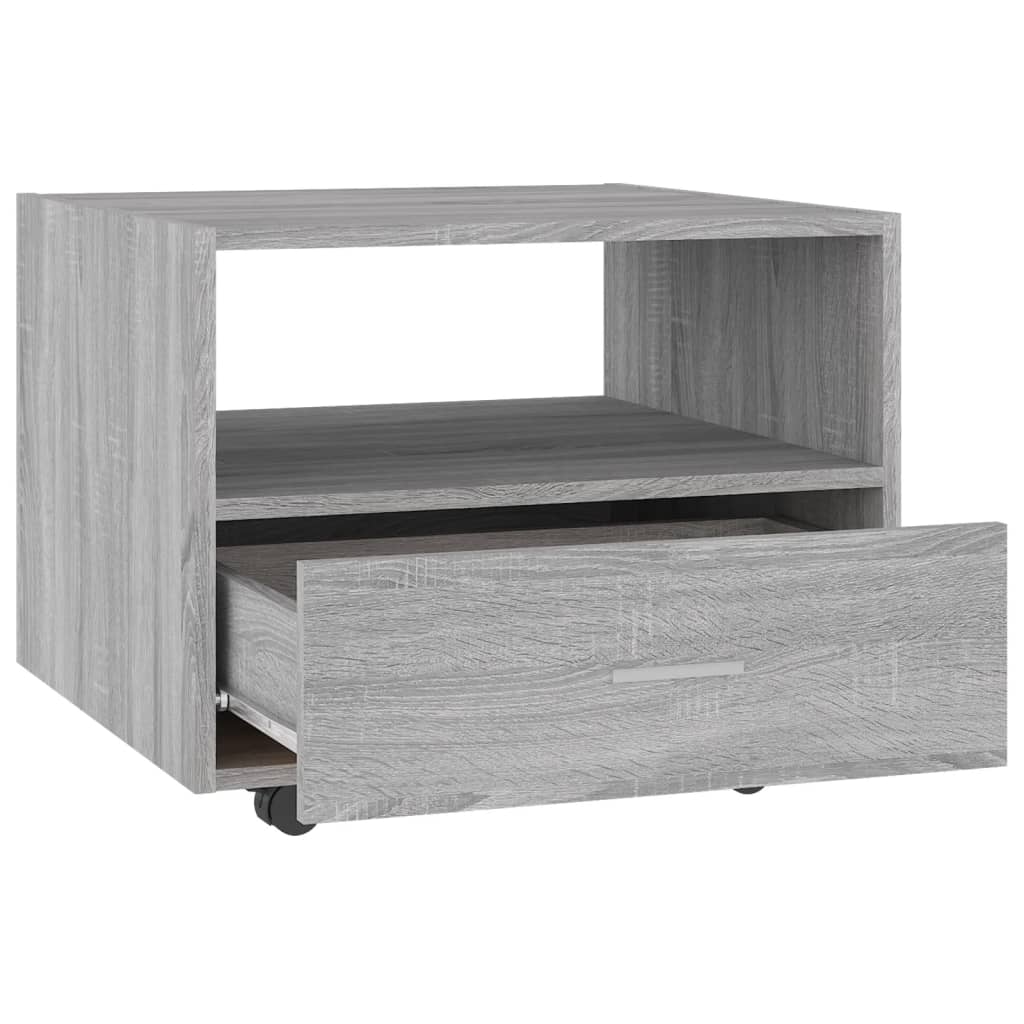 Salontafel 55x55x40 cm bewerkt hout grijs sonoma eikenkleurig is nu te koop bij PeponiXL, paradijselijk wonen!