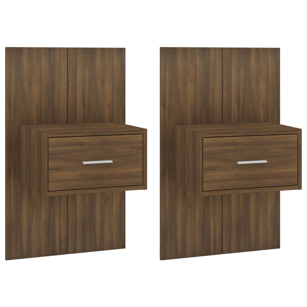 Nachtkastjes 2 st wandgemonteerd bruin eikenkleur is nu te koop bij PeponiXL, paradijselijk wonen!