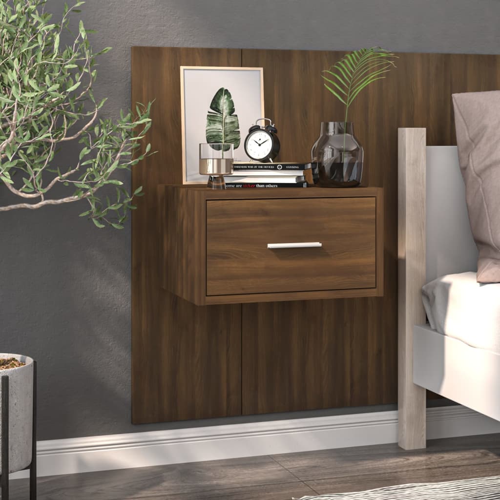 Nachtkastjes 2 st wandgemonteerd bruin eikenkleur is nu te koop bij PeponiXL, paradijselijk wonen!