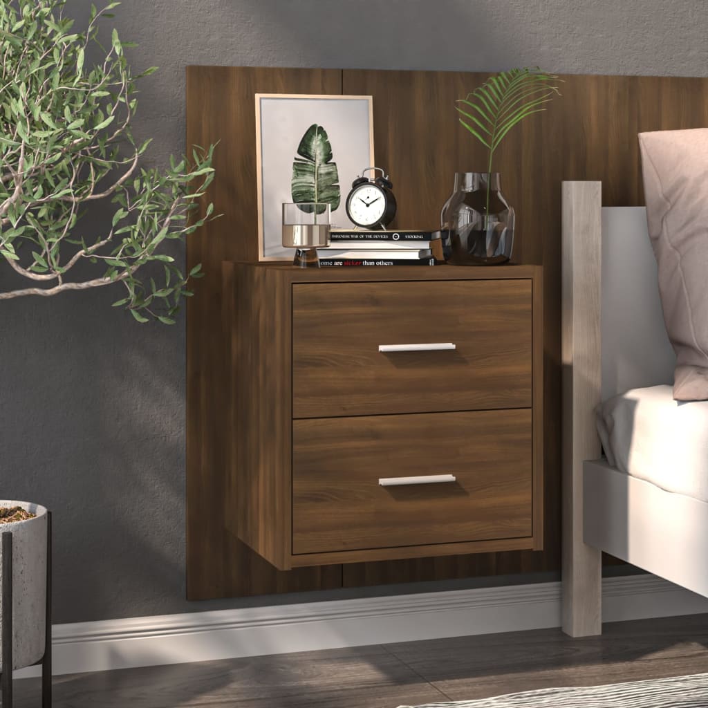 Nachtkastjes 2 st wandgemonteerd bruin eikenkleur is nu te koop bij PeponiXL, paradijselijk wonen!
