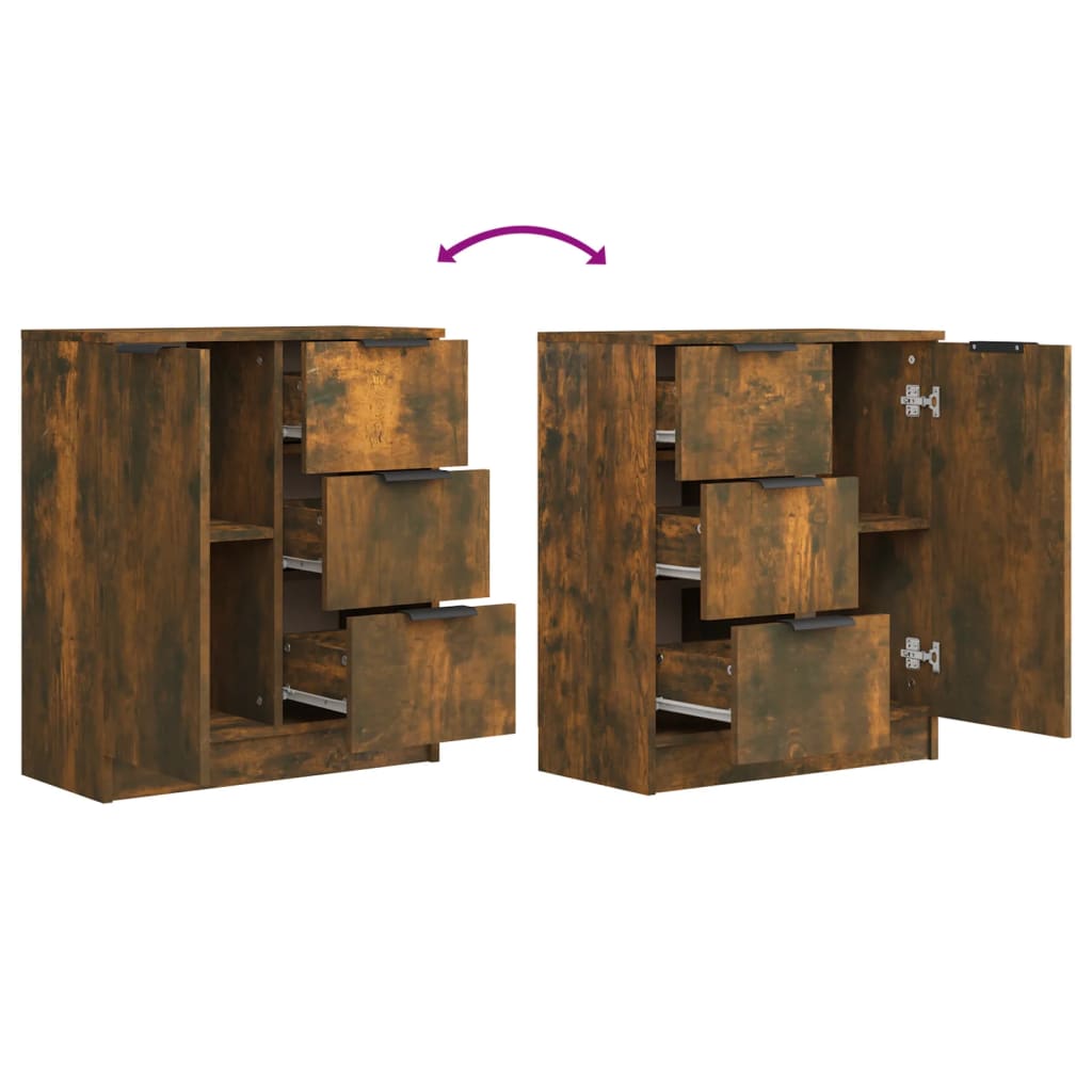 Dressoir 60x30x70 cm bewerkt hout gerookt eikenkleurig is nu te koop bij PeponiXL, paradijselijk wonen!