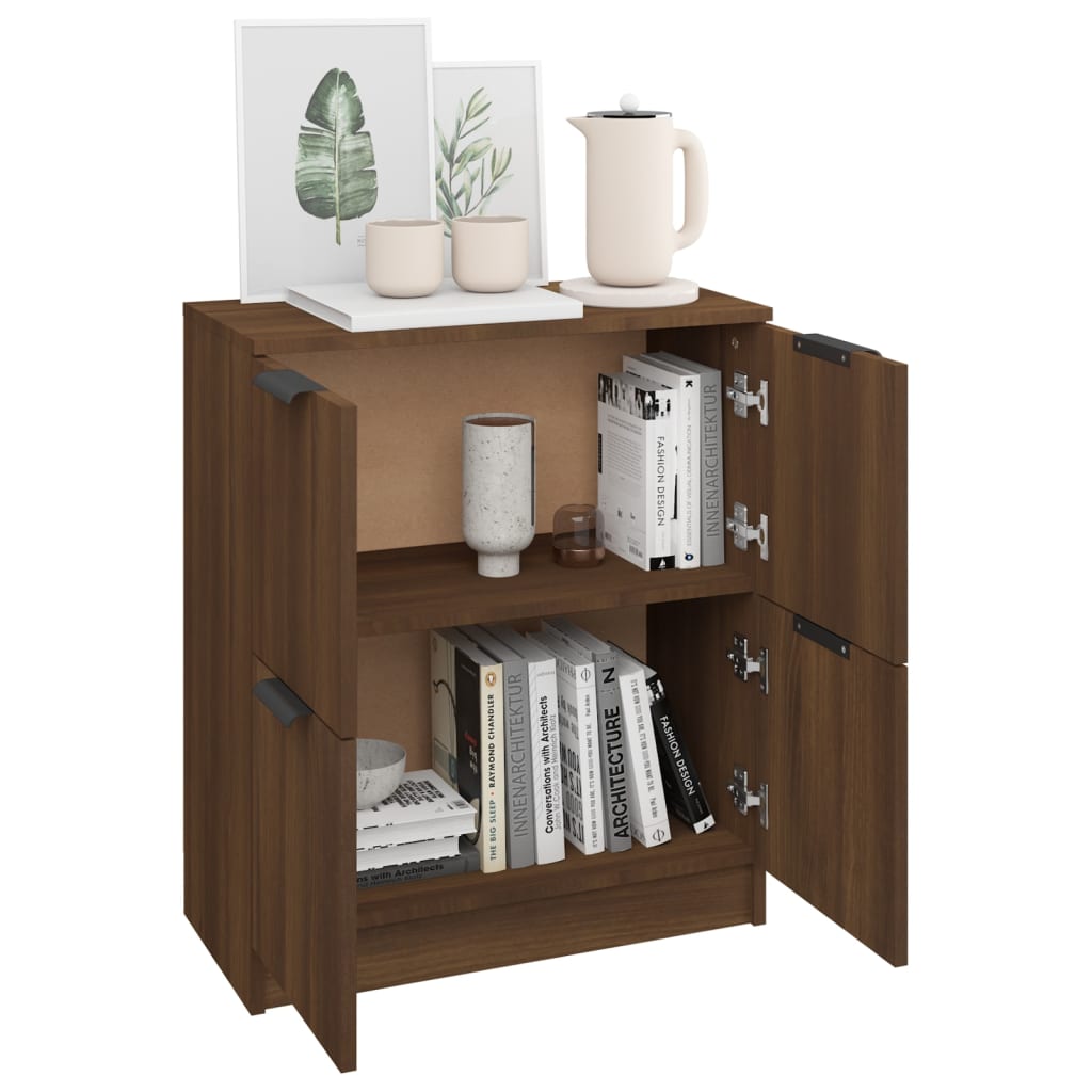 Dressoir 60x30x70 cm bewerkt hout bruin eikenkleur is nu te koop bij PeponiXL, paradijselijk wonen!