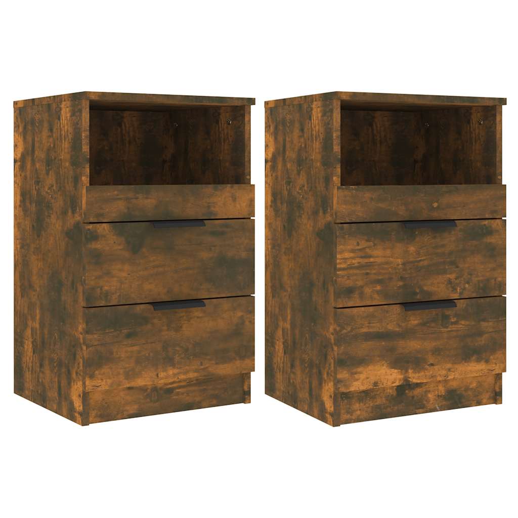 Nachtkastjes 2 st bewerkt hout gerookt eikenkleurig is nu te koop bij PeponiXL, paradijselijk wonen!