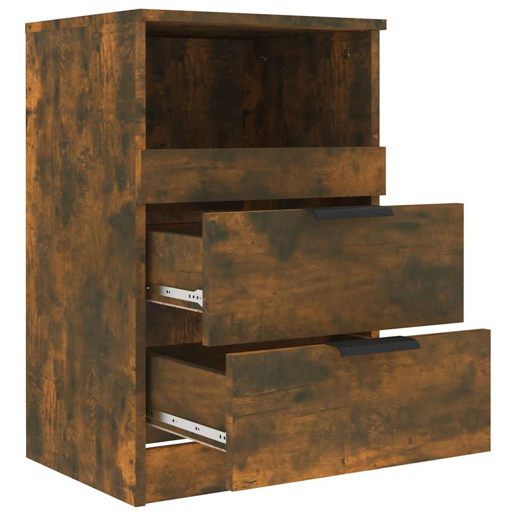 Nachtkastjes 2 st bewerkt hout gerookt eikenkleurig is nu te koop bij PeponiXL, paradijselijk wonen!
