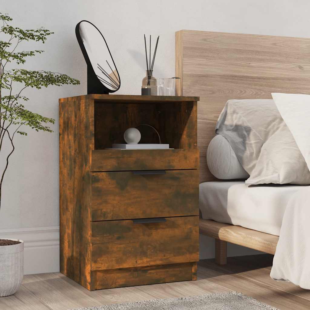 Nachtkastjes 2 st bewerkt hout gerookt eikenkleurig is nu te koop bij PeponiXL, paradijselijk wonen!