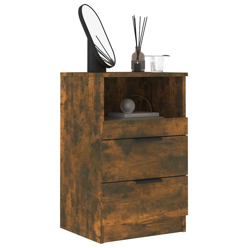Nachtkastjes 2 st bewerkt hout gerookt eikenkleurig is nu te koop bij PeponiXL, paradijselijk wonen!