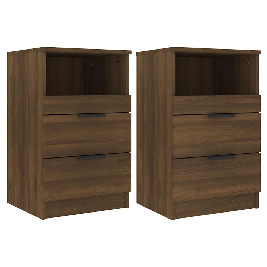 Nachtkastjes 2 st bewerkt hout bruin eikenkleur is nu te koop bij PeponiXL, paradijselijk wonen!