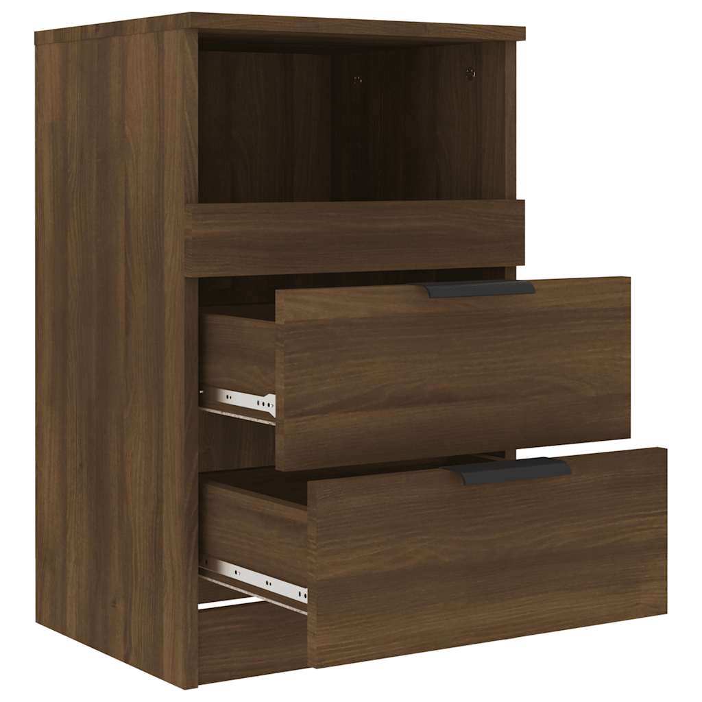 Nachtkastjes 2 st bewerkt hout bruin eikenkleur is nu te koop bij PeponiXL, paradijselijk wonen!