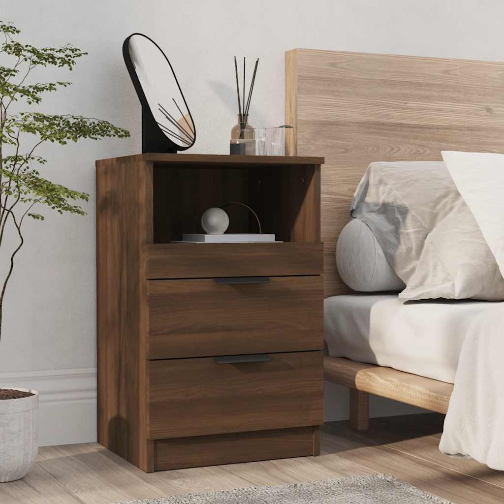 Nachtkastjes 2 st bewerkt hout bruin eikenkleur is nu te koop bij PeponiXL, paradijselijk wonen!