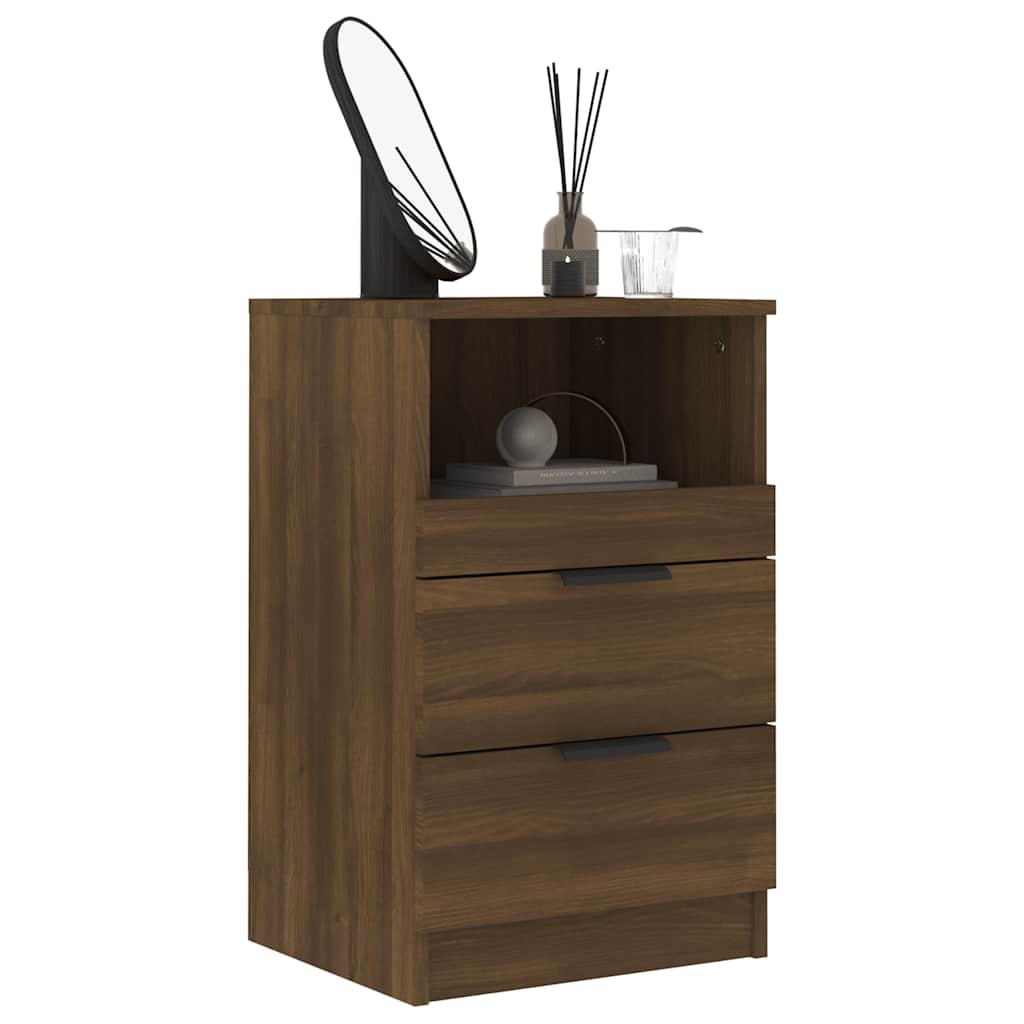 Nachtkastjes 2 st bewerkt hout bruin eikenkleur is nu te koop bij PeponiXL, paradijselijk wonen!