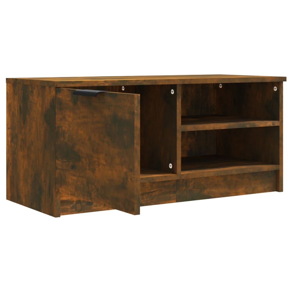Tv-meubel 80x35x36,5 cm bewerkt hout gerookt eikenkleurig is nu te koop bij PeponiXL, paradijselijk wonen!