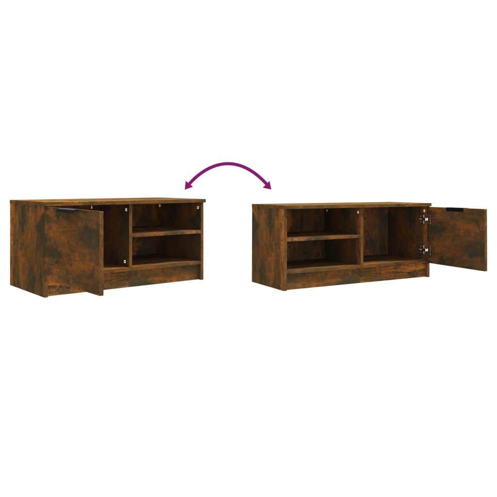 Tv-meubel 80x35x36,5 cm bewerkt hout gerookt eikenkleurig is nu te koop bij PeponiXL, paradijselijk wonen!