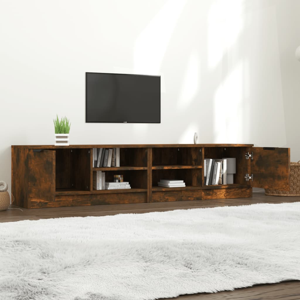Tv-meubelen 2 st 80x35x36,5cm bewerkt hout gerookt eikenkleurig is nu te koop bij PeponiXL, paradijselijk wonen!