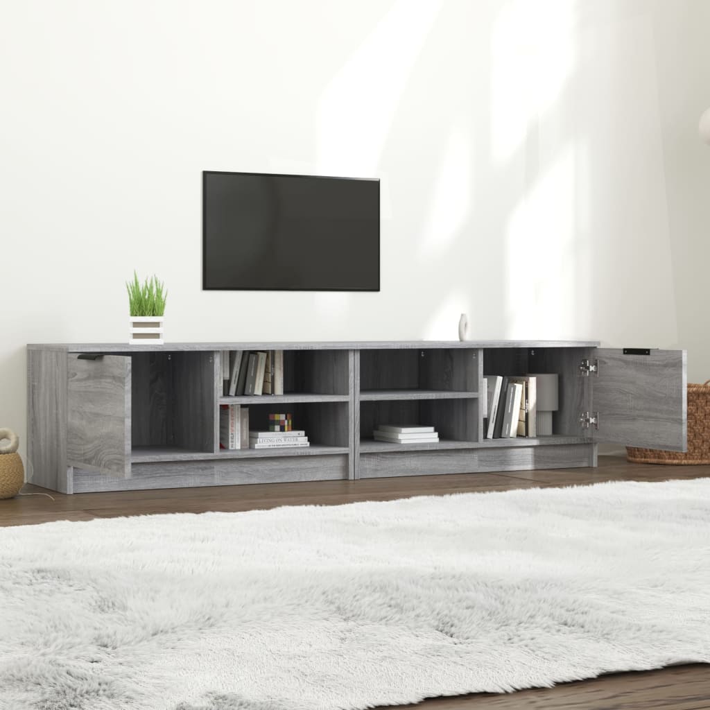 Tv-meubelen 2 st 80x35x36,5 cm bewerkt hout grijs sonoma eiken is nu te koop bij PeponiXL, paradijselijk wonen!