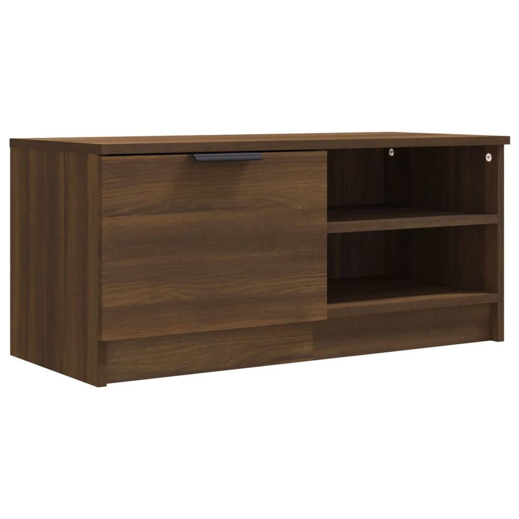 Tv-meubel 80x35x36,5 cm bewerkt hout bruin eikenkleur is nu te koop bij PeponiXL, paradijselijk wonen!