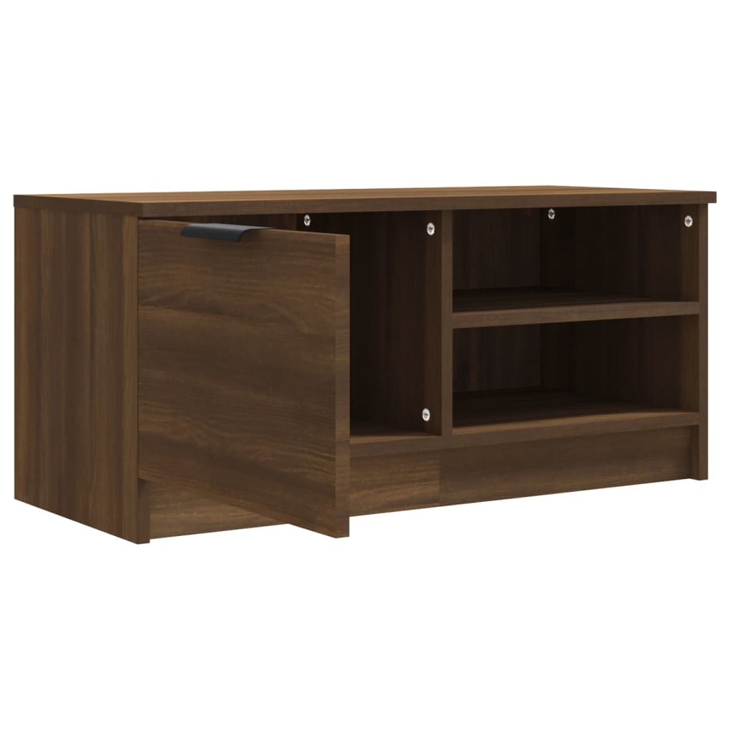 Tv-meubel 80x35x36,5 cm bewerkt hout bruin eikenkleur is nu te koop bij PeponiXL, paradijselijk wonen!