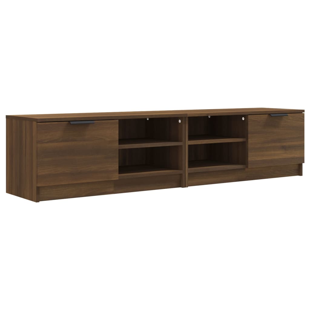 Tv-meubelen 2 st 80x35x36,5 cm bewerkt hout bruin eikenkleur is nu te koop bij PeponiXL, paradijselijk wonen!