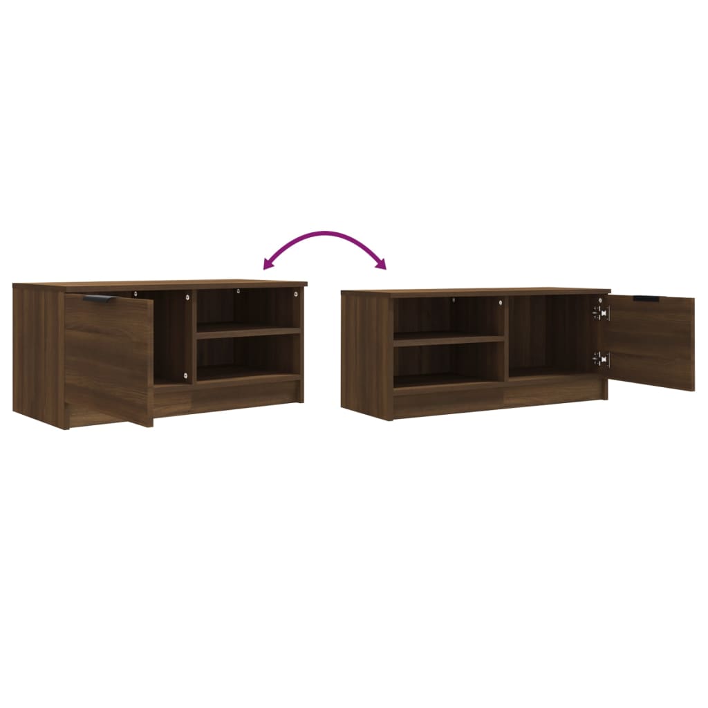 Tv-meubelen 2 st 80x35x36,5 cm bewerkt hout bruin eikenkleur is nu te koop bij PeponiXL, paradijselijk wonen!