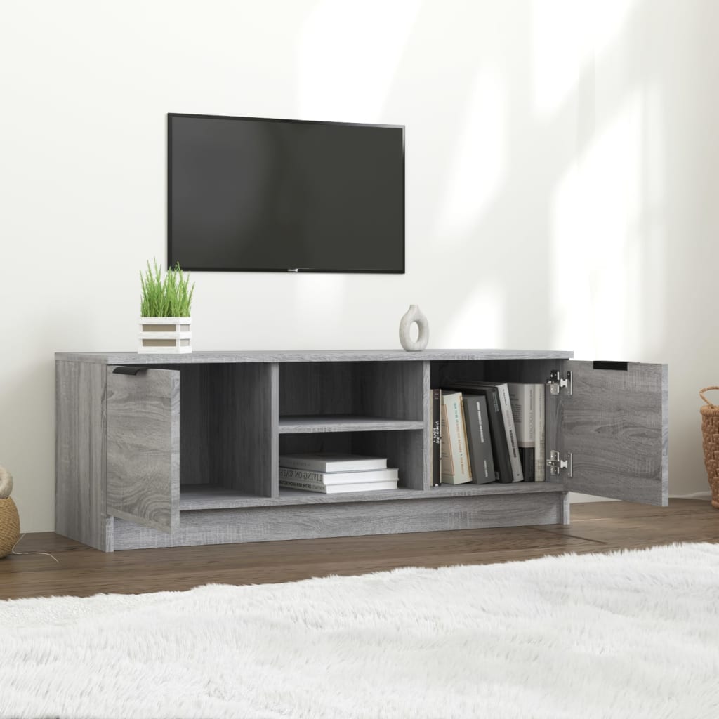 Tv-meubel 102x35x36,5 cm bewerkt hout grijs sonoma eikenkleurig is nu te koop bij PeponiXL, paradijselijk wonen!