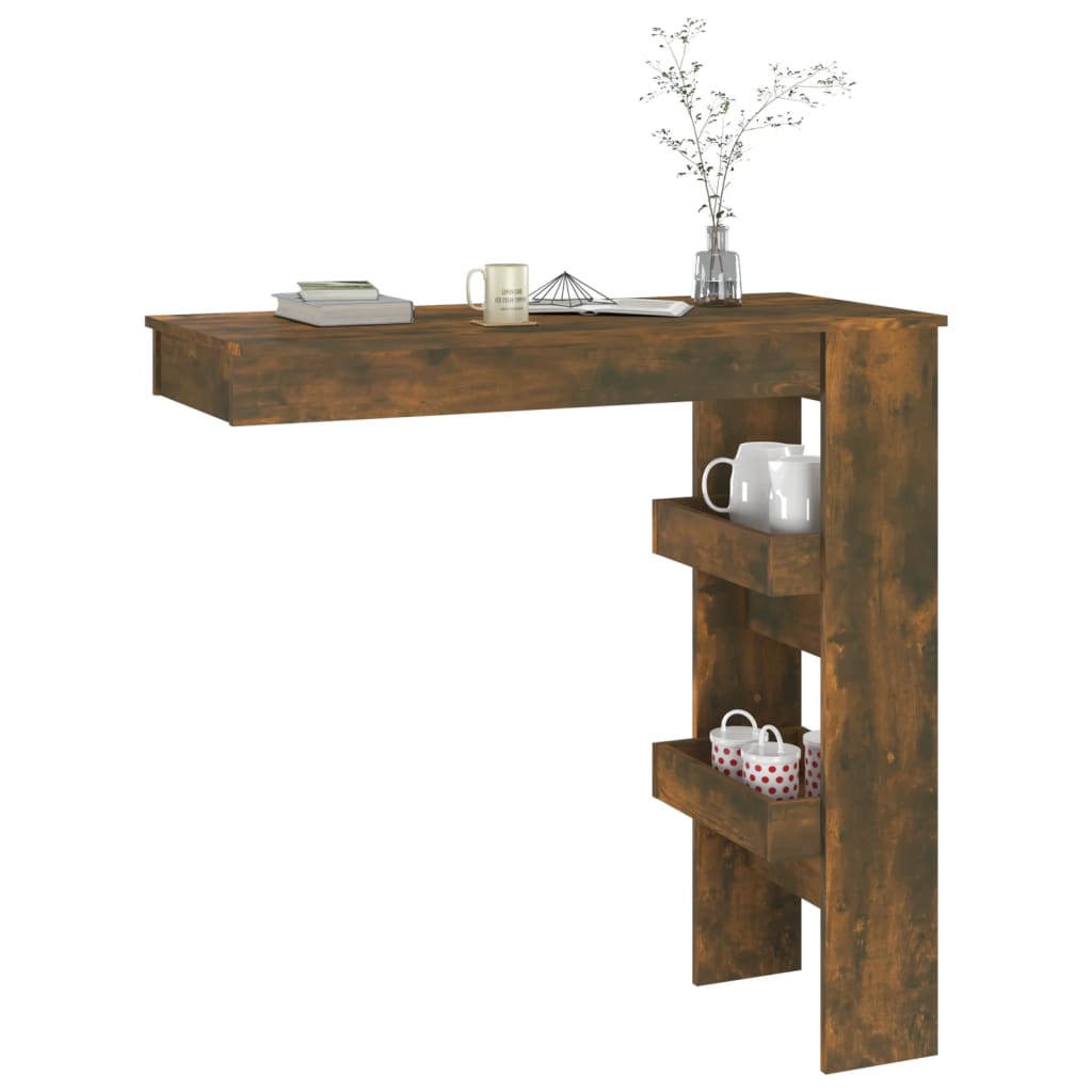 Bartafel wandgemonteerd 102x45x103,5 cm bewerkt hout eikenkleur is nu te koop bij PeponiXL, paradijselijk wonen!