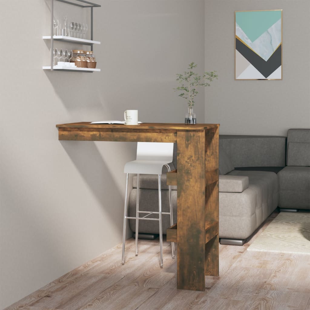 Bartafel wandgemonteerd 102x45x103,5 cm bewerkt hout eikenkleur is nu te koop bij PeponiXL, paradijselijk wonen!