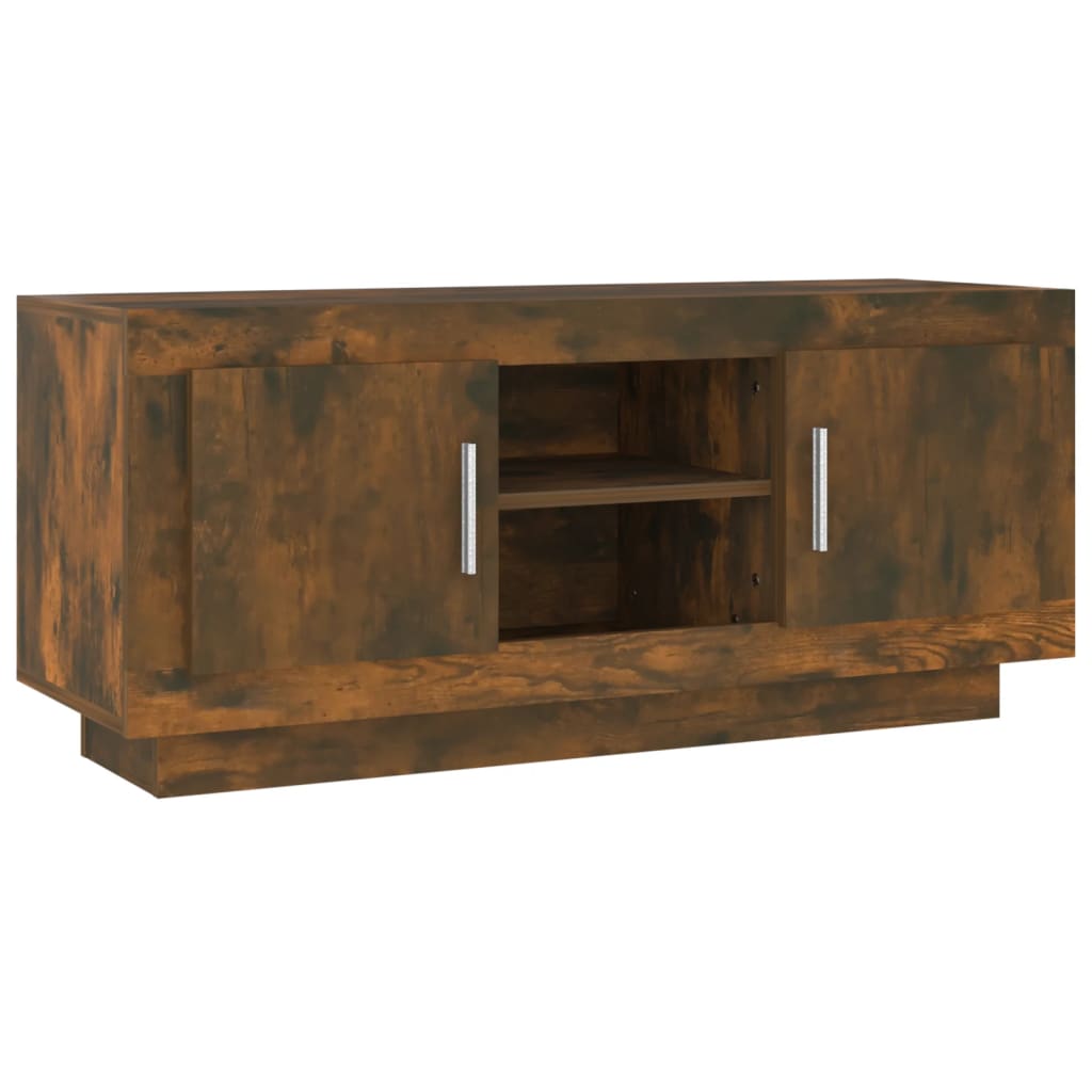 Tv-meubel 102x35x45 cm bewerkt hout gerookt eikenkleurig is nu te koop bij PeponiXL, paradijselijk wonen!