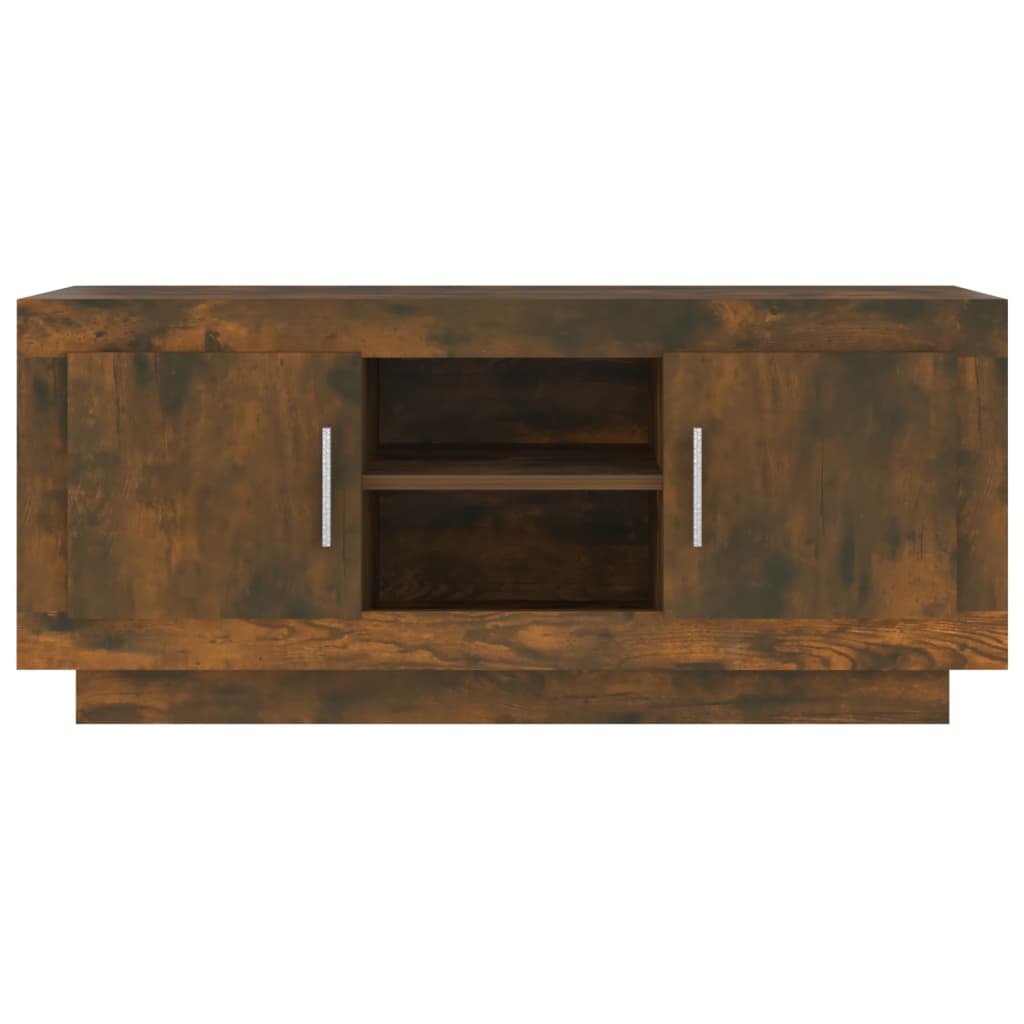 Tv-meubel 102x35x45 cm bewerkt hout gerookt eikenkleurig is nu te koop bij PeponiXL, paradijselijk wonen!