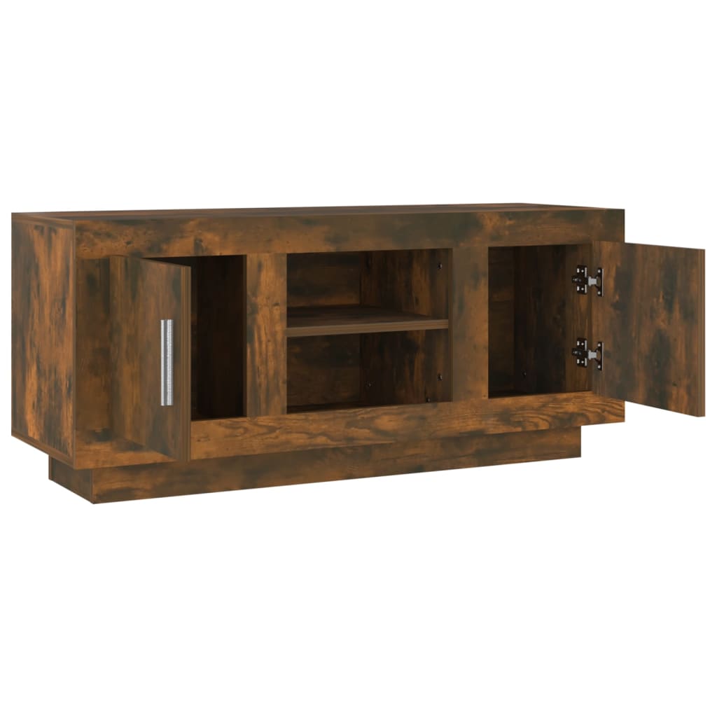 Tv-meubel 102x35x45 cm bewerkt hout gerookt eikenkleurig is nu te koop bij PeponiXL, paradijselijk wonen!