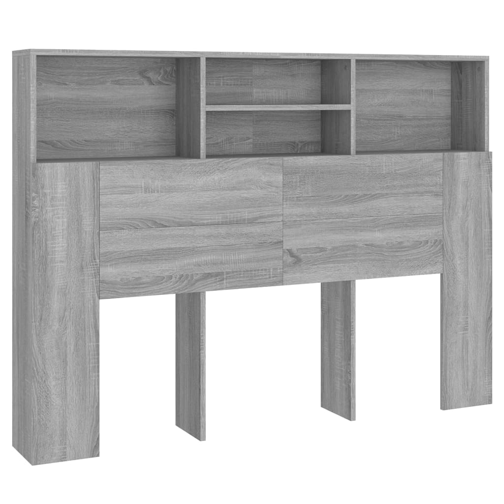 Hoofdbordkast 140x19x103,5 cm grijs sonoma eikenkleurig is nu te koop bij PeponiXL, paradijselijk wonen!